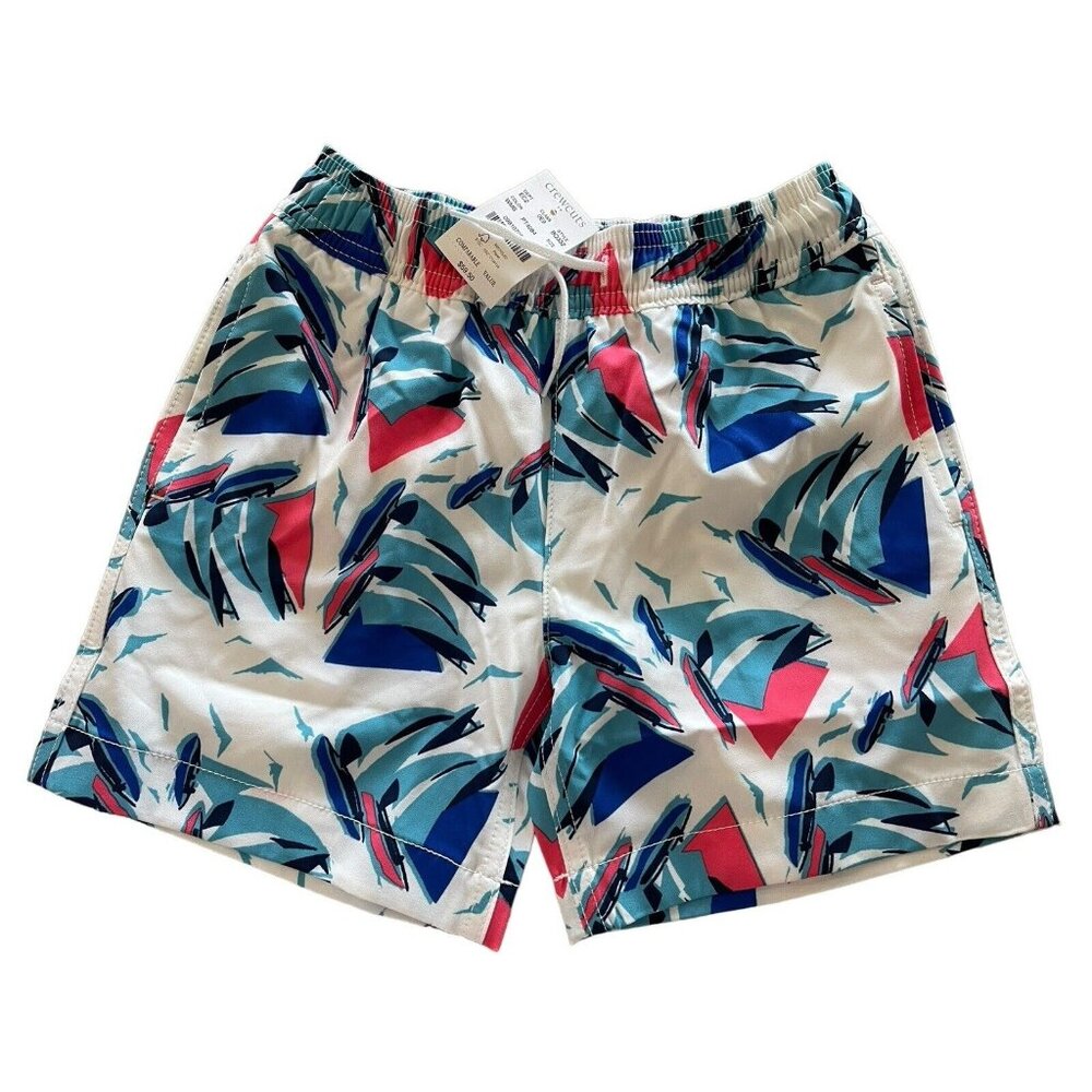 Crew Cuts Swim Trunks‎ Boys Size 5 Sail Boats Lined Blue Pink White $59.50